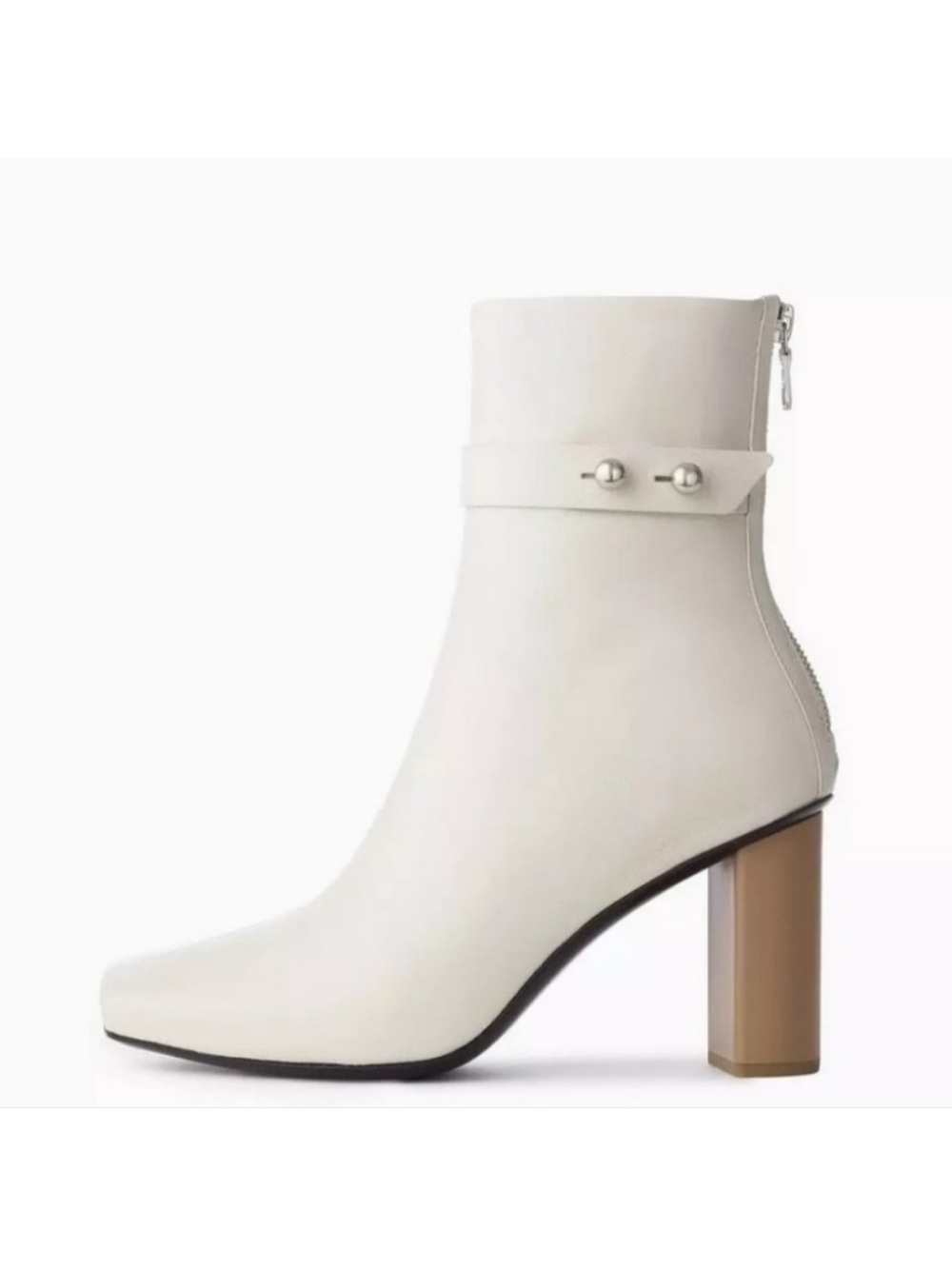 Rag & Bone Leather Ellington Ankle Boots Square Toe Block Heel sz 38 7 1/2 8